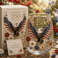 🦅America 250 Eagle Glass Tumbler🎁✨