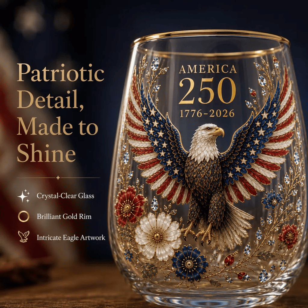 🦅America 250 Eagle Glass Tumbler🎁✨