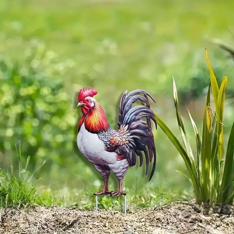 🐓Colorful Iron Rooster Garden Stake Statue
