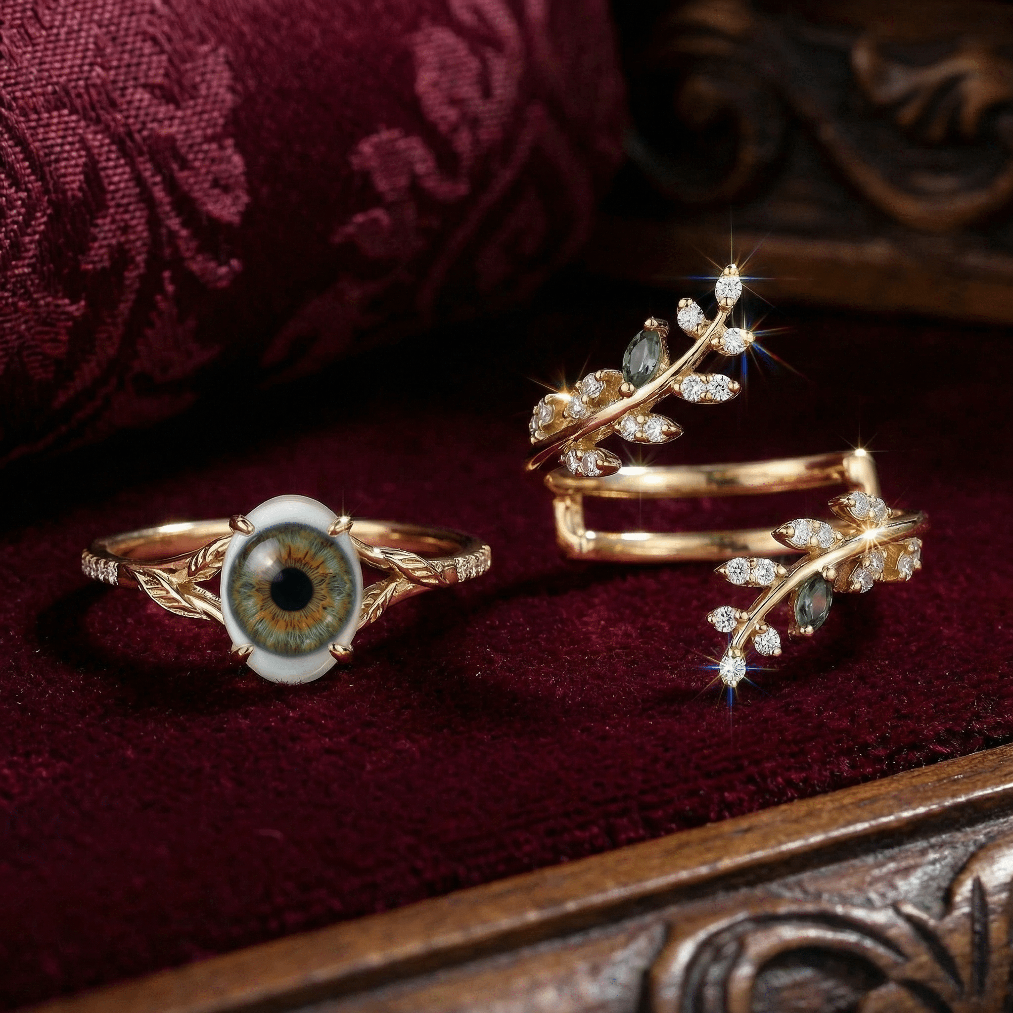 Celestial Vine Rings - Silver